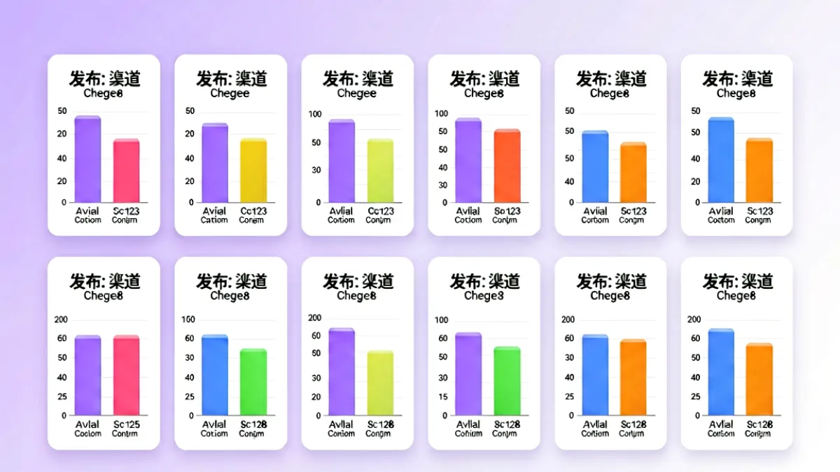 信息图表展示八种漫画发布渠道并列排列，每种渠道旁边标注稳定性和画质评分柱状图，背景为淡紫色渐变，整体风格简洁专业
